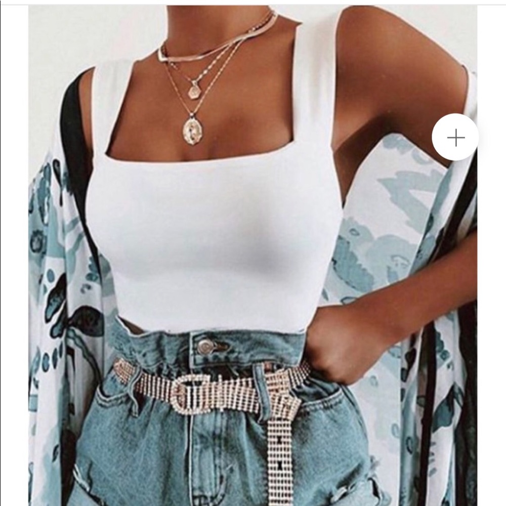 Solid white smock top